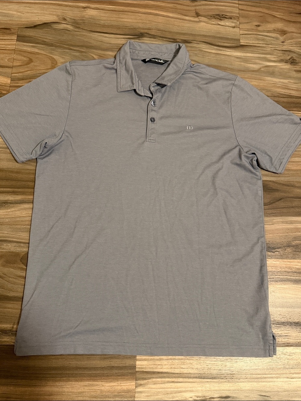 Travis Mathew Golf Polo Shirt Men’s L Gray Short Sleeve Pique Cotton Blend